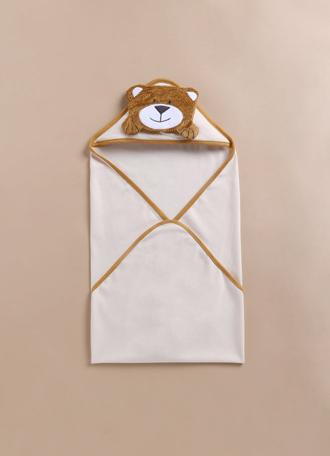Le Pur Baby Hooded Blanket with Bear Face – Biocool Cotton | Soft Newborn Clothes & Nursery Essential - LE PUR!